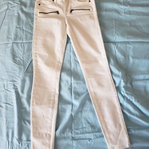 NWT white Paige Indio zip med rise ultra skinny 24